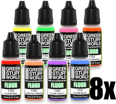 Produktbild von Green Stuff World GSW9353 - Set x8 Fluor Paints - Neu