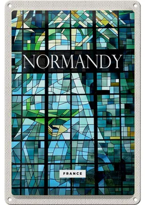 Produktbild von Blechschild Reise 20x30cm Normandy Frnace Mosaik Kunst