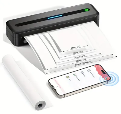Produktbild von Tragbarer Drucker - Mobiler Drucker - Kompakter Drucker - Thermodrucker - Bluetooth-Drucker