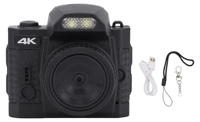 Obrázek produktu pro Digitální fotoaparát na klíče, 64 MP, 4K, vestavěný, 19 filtrů, 78° širokoúhlé LED doplňkové osvětlení, HD, malý retro videokamera pro cestovní záznamy