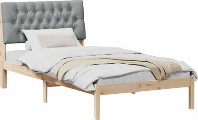 Produktbild von Bettgestell mit gepolstertem Kopfteil Braun 100 x 200 cm