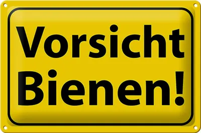 Produktbild von Blechschild Vorsicht Bienen Honig Imker, 30x20 cm, Blechschilder Bienen Tier Wiese