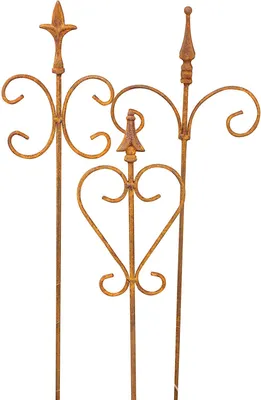 Produktbild von Gartenstecker Rankhilfe aus Eisen 3er Set Vollmaterial 118cm Edelrost