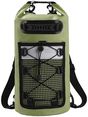 Immagine prodotto di Borsa impermeabile Drybag, zaino galleggiante impermeabile da 20 litri, ideale per il canottaggio, la canoa e la pesca - verde