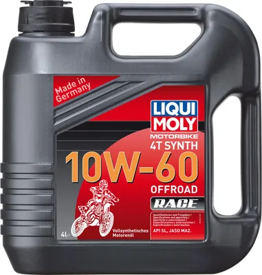 Immagine prodotto di Liqui Moly Motorbike 4T Synth 10W-60 Offroad Race Tanica da 4 litri API SN PLUS, JASO MA2 completamente sintetico