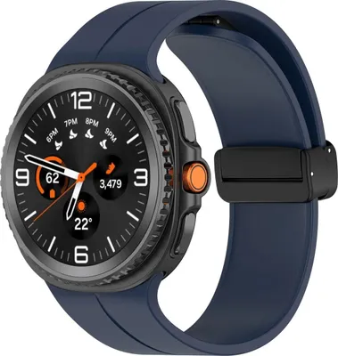 Produktbild von Bizon Strap Uhr Silikon L Samsung Galaxy Watch 8 40mm / 44mm / 8 Classic 46mm Marineblau