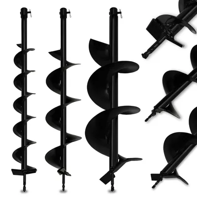 Produktbild von EBERTH Erdbohrer Set 100, 150, 200 mm Bohrschnecke aus Stahl für Erdbohrer