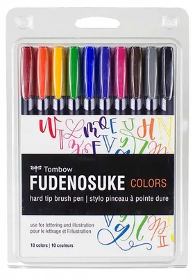 Produktbild von Tombow Fudenosuke Brush Pen Marker Set 10 Stück