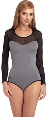 Image de Body à manches longues pour femme Merry Style VBD15 (gris-noir, taille S)
