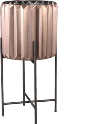 Productafbeelding van PTMD Bloempot Eleyza - 37x37x74 cm - Metaal - Koper