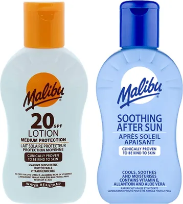 Productafbeelding van Malibu SPF20 zonnebrandlotion 100 ml + aftersun balsem 100 ml Bruiningsset