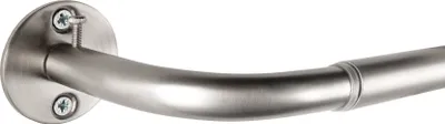Close-up of a curtain rod bracket and part of the rod.