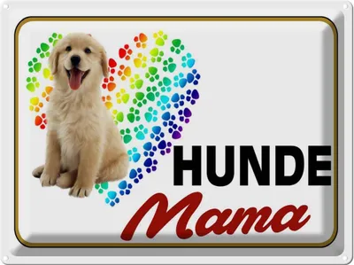 Produktbild von vianmo Blechschild 30x40 cm Hunde Mama Herz Hund