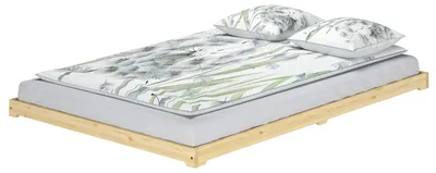 Produktbild von Futonbett Bodenbett extra niedriges Holzett 140x200 Kiefer lackiert Zubehör wählbar V-60.47K-14ohne Zubehör