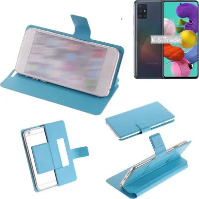 Produktbild von K-S-Trade Schutzhülle Handyhülle kompatibel mit Samsung Galaxy A51 Flip cover Handy case Smartphone Klapphülle blau
