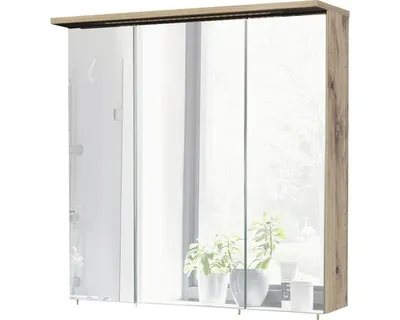 Obrázok produktu pre Zrkadlová skrinka s osvetlením Möbelpartner Profil16 70 x 16 x 72 cm dub prírodný