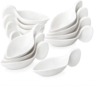 Image de MALACASA, série Ramekin.Dish, set de 12 pièces 4,5" SUPER MINI coupelles à dessert en porcelaine pour garniture