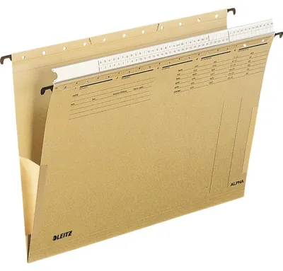 Obrázek produktu pro Leitz 19360000 1936 Závěsná taška ALPHA®, organizační lišta, zavírání na boku, natronový karton, přírodní hnědá barva