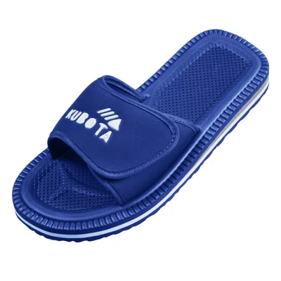 Produktbild von Kubota Badelatschen mit Klettverschluss Pantoletten Hausschuhe Herren "Velcro" Blau, 43
