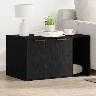 Immagine prodotto di Lettiera per gatti di design in rovere nero 80 x 50 x 45 cm materiale a base di legno 2025NEW1359860