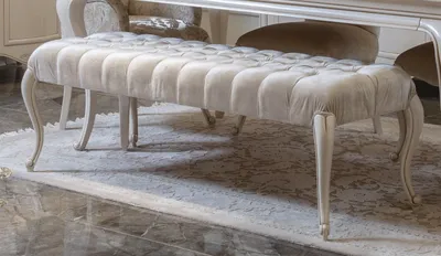 Image de Pouf textile, repose-pied rembourré, ottoman, chaise longue, banc, meubles