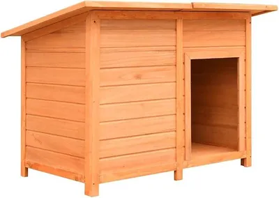 Produktbild von Hundehütte aus Kiefernholz und Tannenholz 120x77x86 cm, wetterfestes Hundehaus mit isoliertem Dach, Outdoor Zwinger und Rückzugsort für Garten, Terrasse und Balkon