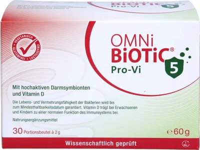 Produktbild von OMNi-BiOTiC ProVi-5 Pulver mit hochaktiven Darmsymbionten und Vitamin D, 30 St. Beutel