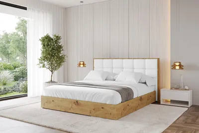 Produktbild von ALTDECOR Polsterbett mit Bettkasten -  ENZO2 - 140x200  Weiß Kunstleder- Bett mit Matratze H3/H4, Kopfteil, Boxbett, Doppelbett mit Stauraum