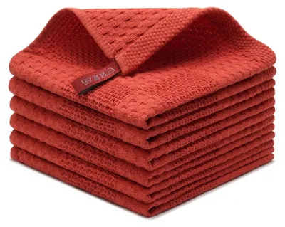 Obrázek produktu pro Kuchyňské utěrky - 100% bavlna - červené - 33x33 cm (6 kusů)
