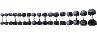 Image de Entraînement de musculation avec haltères hexagonaux - 35 kg - Acier noir