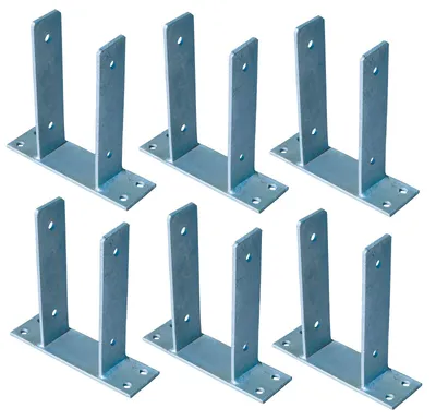 Produktbild von 6x U Pfostenträger für Zaunpfosten 9x9 cm zum Aufschrauben verzinkt Pfostenanker