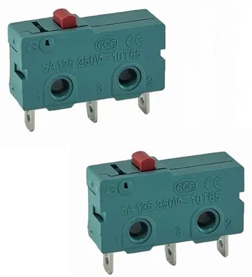 Obrázek produktu pro Mikrospínač, 3 kontakty, 250V, 5A, 2 polohy: ZAPNUTO/ZAPNUTO