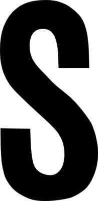 Produktbild von Klebebuchstabe "S" schwarz 100 mm