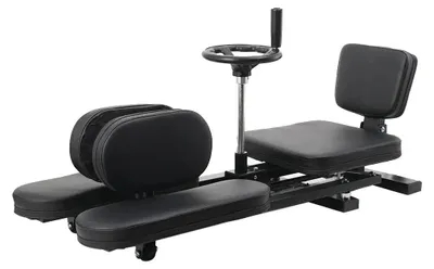 Produktbild von Beinspreizer Trainingsgerät - Spagat Trainer - Verstellbar 158 cm Länge - Klappbar - Gepolsterter Sitz und Rückenlehne - Für Heimtraining unisex