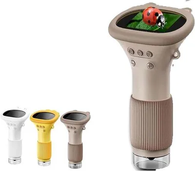 Image de Microscope numérique pour enfants - Écran 2,0 pouces - Zoom 200x - Port USB - Format de poche - Marron
