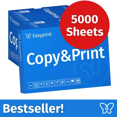 Immagine prodotto di NUOVO: Easyprint Carta per stampanti e fotocopie 5000 fogli 10 x 500 A4 Premium Bianco brillante CIE 160 Vincitrice del test Certificata PEFC