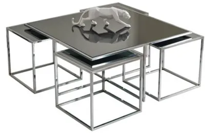 Obrázek produktu pro Konferenční stolek, moderní, do obývacího pokoje, stříbrný, , elegantní, stylový, kovový