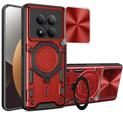 Produktbild von Handyhülle mit CamShield für Xiaomi Redmi Note 15 Pro Plus 5G / POCO M8 Pro 5G, Techsuit CamGuard Pro, Rot und Schwarz
