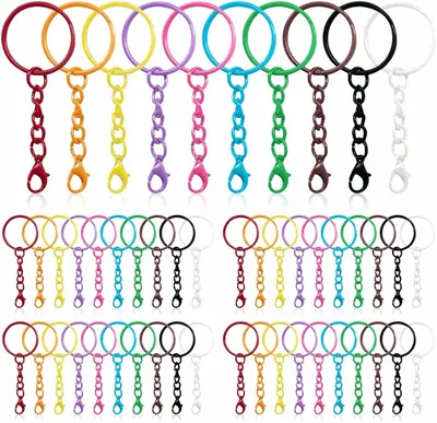 Imagen del producto de Llaveros metálicos, 100 unidades, 10 colores, para proyectos creativos