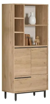 Produktbild von Fermana - Regal, 75x36x162h cm Eiche Braun, 4 Böden