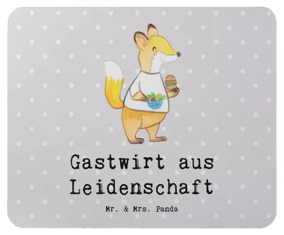 Produktbild von Mr. & Mrs. Panda Mauspad Gastwirt Leidenschaft - Grau Pastell - Geschenk, pc, Kneipe, Mousepad, laptop, Bar, Spruch, Lustig, Mouse Pad, Rum