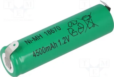 Produktbild von 1x Batt: Ni-MH 4/3A,4/3R23 Ø18x69mm J-18670 BL Aus Lötplättchen 1,2V 4500mAh