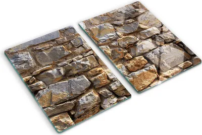 Obrázek produktu pro Kryt varné desky – Kryt na indukční desku – Ochranná skleněná deska – 2x40x52 cm– Skleněné ochranné desky na sporák –Tvrzené sklo –Kamenná zeď