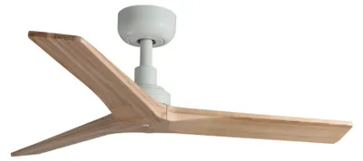 Image de Ventilateur de plafond à basse consommation avec télécommande Klim S Blanc / Chêne 92 cm