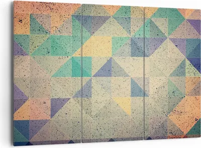 Produktbild von Bild auf Leinwand - Leinwandbild - 3 Teile - Abstraktion Dreieck Muster - 165x110cm - Wand Bild - Wanddeko - Wandbilder - Leinwanddruck - Bilder - Wanddekoration - Leinwand bilder - CE165x110-4287