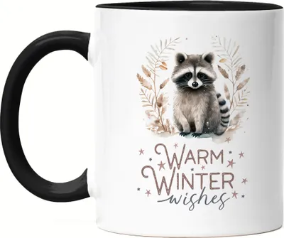 Produktbild von Warm winter wishes Tasse Schwarz Weihnachten Dezember Advent Schnee Gemütlichkeit Grüße