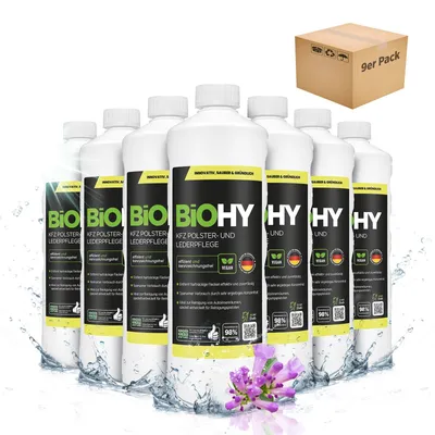 Produktbild von BiOHY KFZ Polster- & Lederpflege + Dosierer, Lederpflege Auto, Lederreiniger, 9 x 1 l