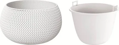 Produktbild von Prosperplast SPLOFY BOWL Blumentopf mit Einsatz 37 cm - Farbe: Weiß