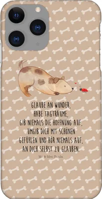 Produktbild von Mr. & Mrs. Panda Iphone 11 Pro Handyhülle Hund Marienkäfer - Hundeglück - Geschenk, Zuversichtlich, Handy Case, Sprüche, Positiv, Hunde, Mischlinghund, Premium Kunststoff