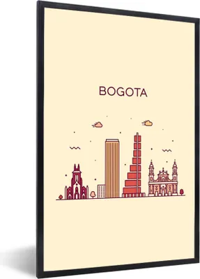 Produktbild von MuchoWow® Gerahmtes Poster Bogota - Skyline - Kolumbien 20x30 cm - Poster mit Schwarzem Bilderrahmen Wandposter Rahmen Foto Bilder - Drucken - Bilder Poster im Rahmen